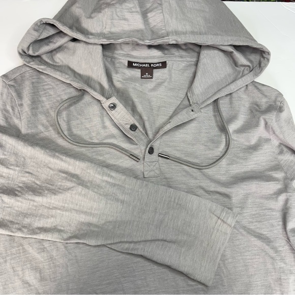 Michael Kors Slub‎ Henley Long Sleeve Hoodie M - Picture 4 of 9
